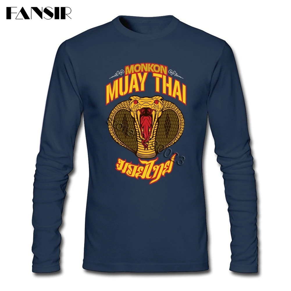 Футболка Monkon Muay Thai мужская хлопковая Классическая футболка с длинным рукавом и