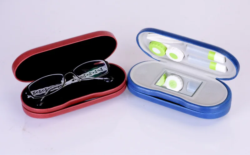 LIUSVENTINA милый однотонный Чехол для очков companion box кожаная коробка 3 типа контактные линзы Чехол Контейнер для линз