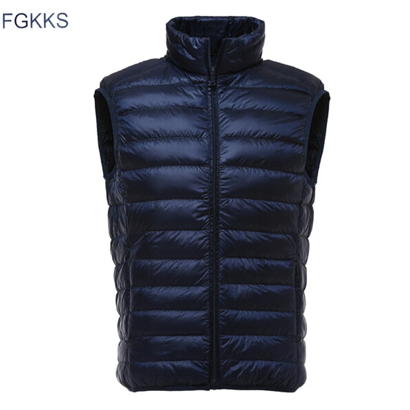 Мужской однотонный жилет FGKKS модная брендовая повседневная куртка пуховик без