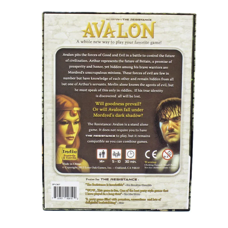 Новинка 2019 года! интерактивная игра Avalon с сопротивлением инди семьи полностью