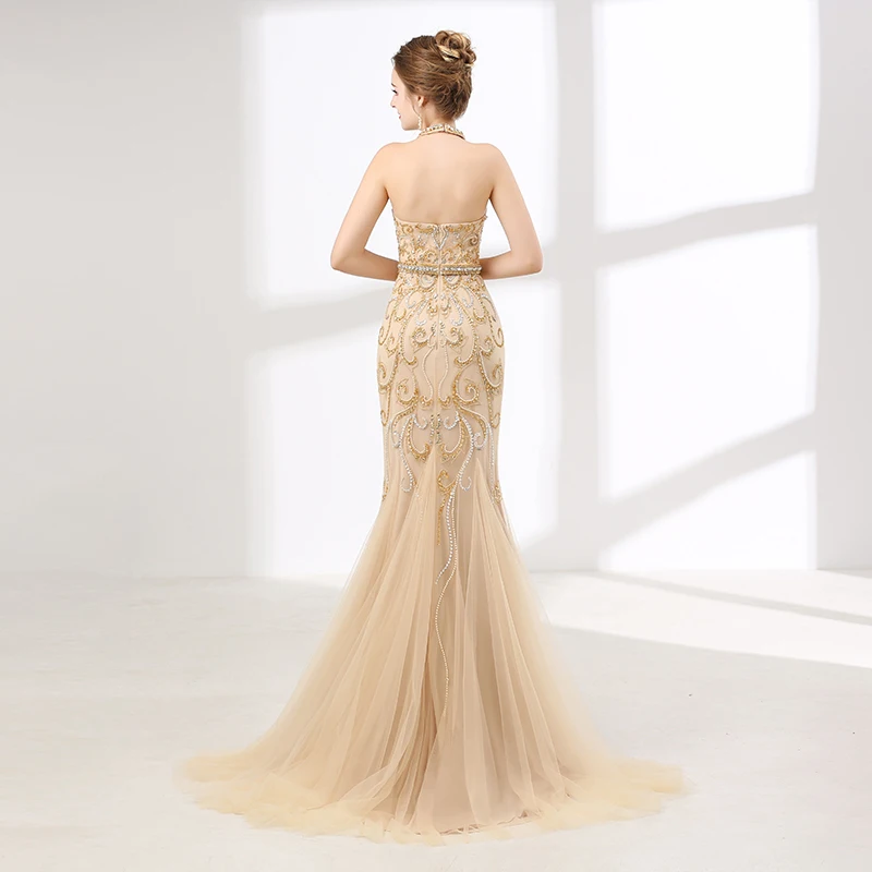 Новое поступление роскошное длинное вечернее платье 2018 стиль русалки со