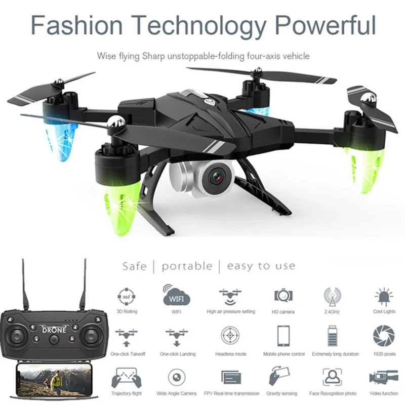 Горячая Распродажа, Радиоуправляемый вертолет Дрон с камерой HD 1080P wifi FPV Selfie Drone, профессиональный складной Квадрокоптер, 20 минут работы от батареи