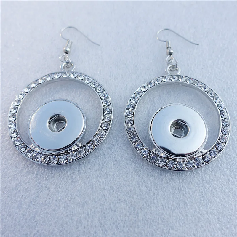 Круглые металлические серьги пуговицы с кристаллами Стразы 18 мм Модные женские