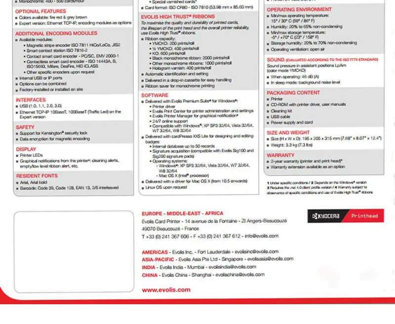 Evolis Zenius id пластиковая карта из ПВХ принтер высокого качества