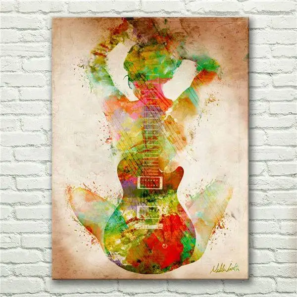 Мечта о музыкальном красочном абстрактном холсте картина маслом декор для