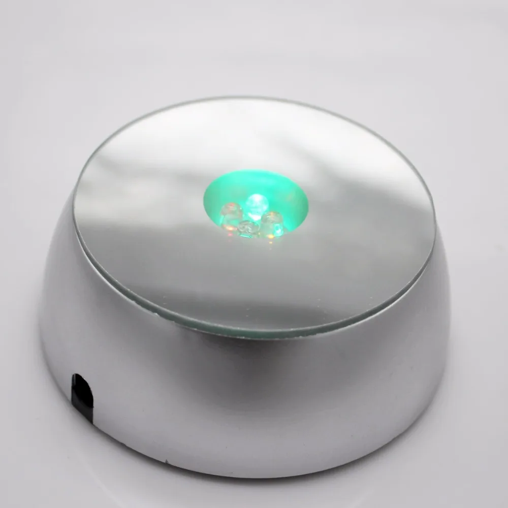 Серебряный круглый светодиодный пластиковый светильник Подставка для ювелирных