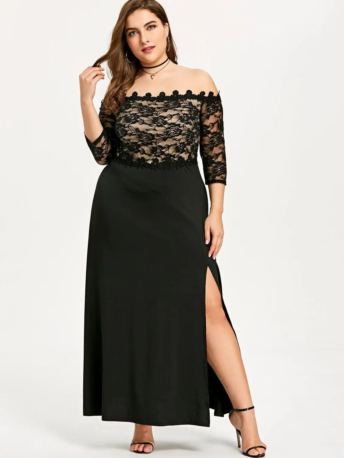 Robe De Soiree сексуальное кружевное вечернее платье большого размера длинное 2019