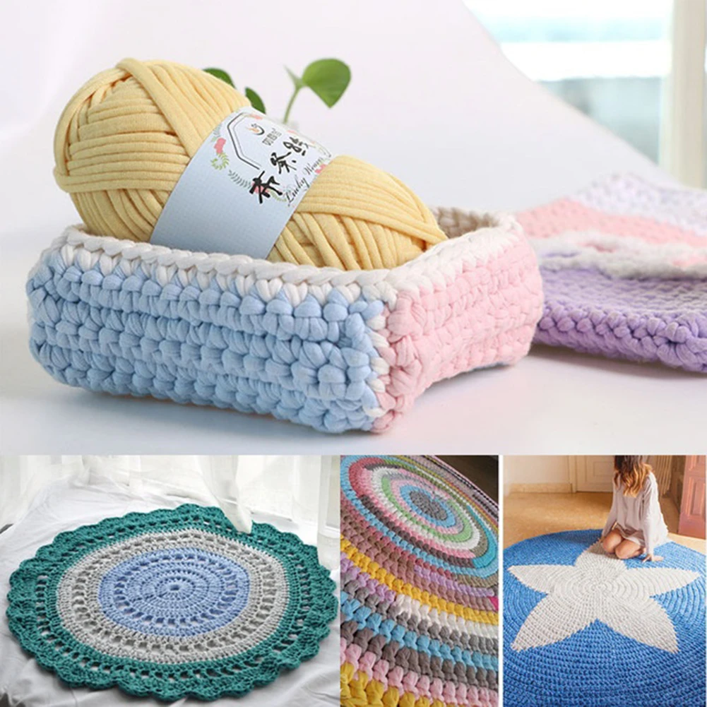 

Cotton Wool Knitting Yarn 1Pc Hand-knit Woven Thread Thick Braided Basket Blanket Carpets Yarn Cozy DIY Crochet Fancy Cloth Yarn