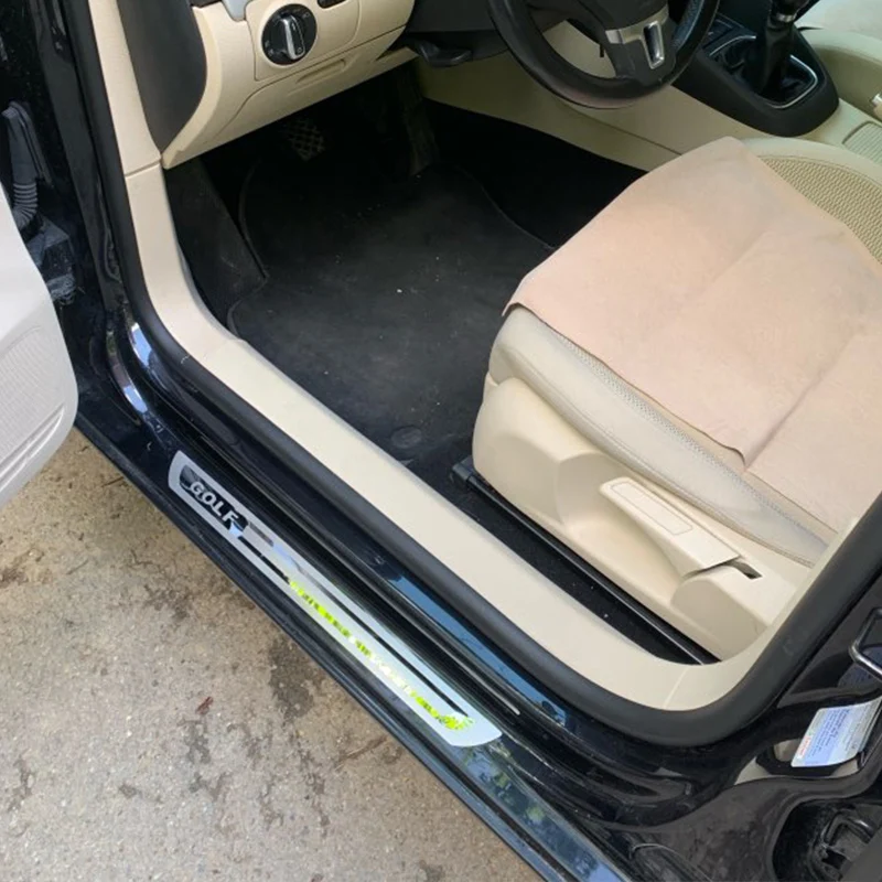 4 шт./лот ультратонкая Накладка на порог из нержавеющей стали для VW Volkswagen Golf 6