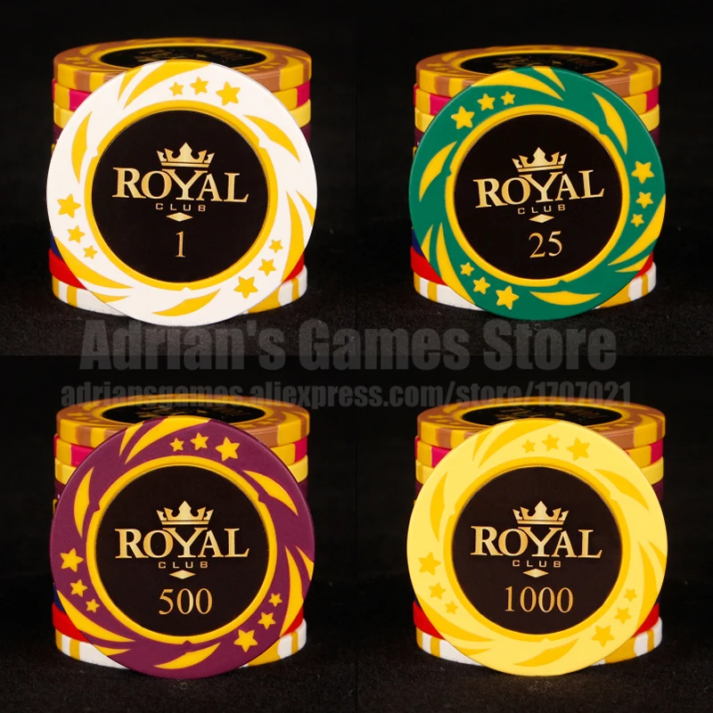 Королевские Клубные фишки для покера профессиональные казино 10 шт. 40*3 мм 14