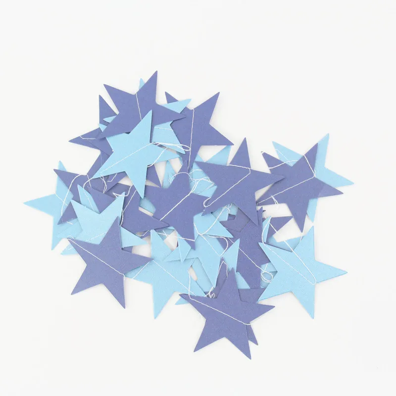4M Blue Star Banner KAMMIZAD/Вечерние черные тканевые бумажные кисточки с помпонами на день рождения; розовые, blu баннеры на День рождения; принадлежности для детского дня рождения - Цвет: 4M Blue Star Banner