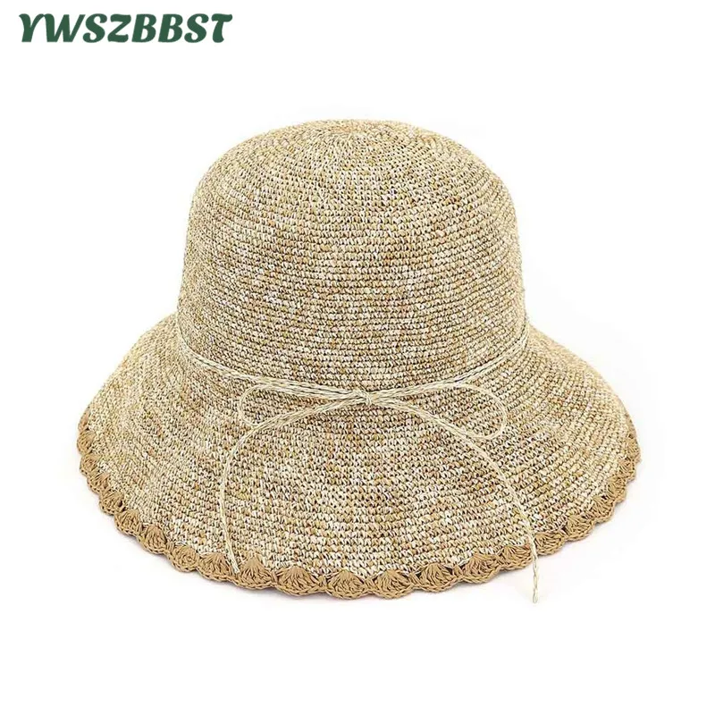 

Summer Women Sun Hats Fashion Wavy Brim Female Basin Hat Women Fisherman Hat Anti-UV Holiday Bucket Cap Seaside Beach Cap