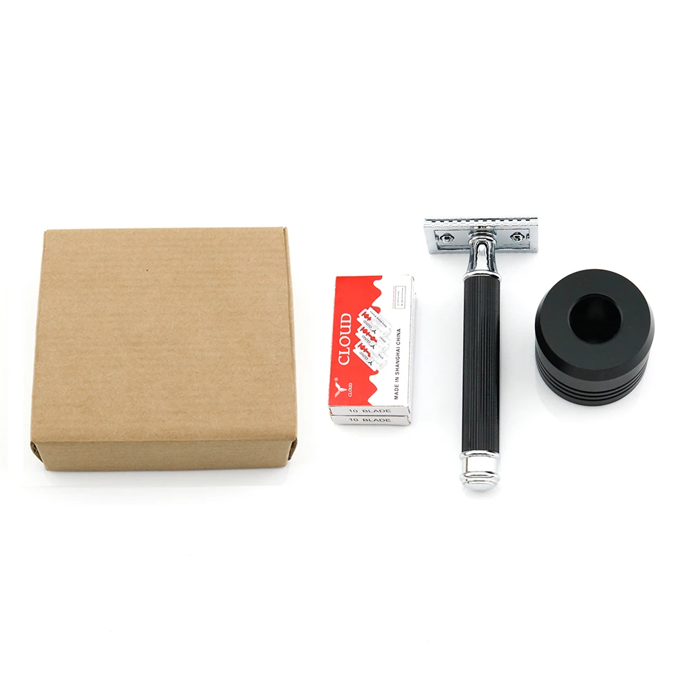 Безопасная бритва с двойным краем черной ручкой ручная классический стиль