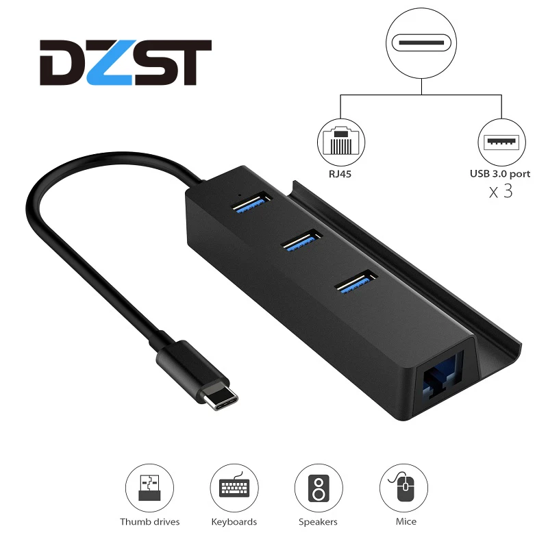 DZLST USB док станция C 3 1 к RJ45 гигабитный Ethernet адаптер 0 порта разветвитель lan type