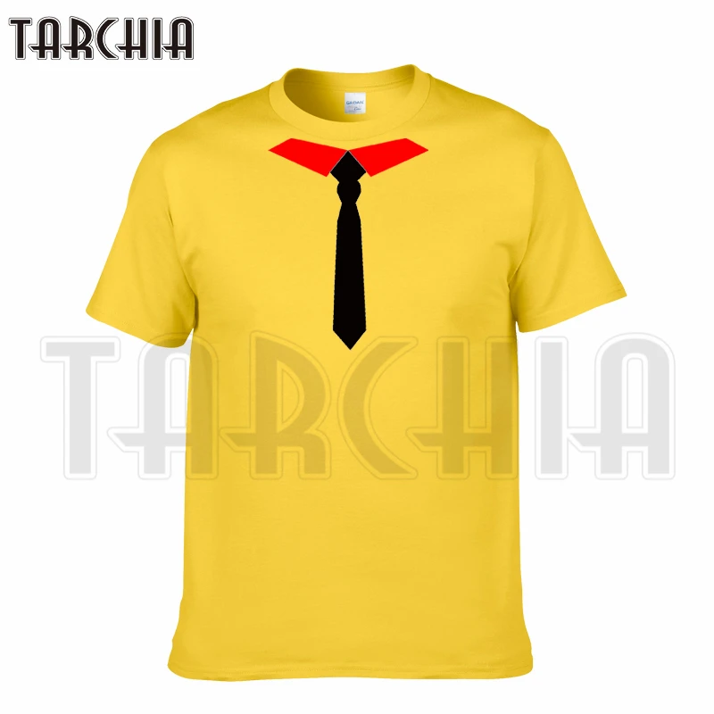 

Футболка TARCHIA мужская с коротким рукавом, забавный брендовый хлопковый топ с завязкой, Повседневная модная рубашка, большие размеры, лето 2022