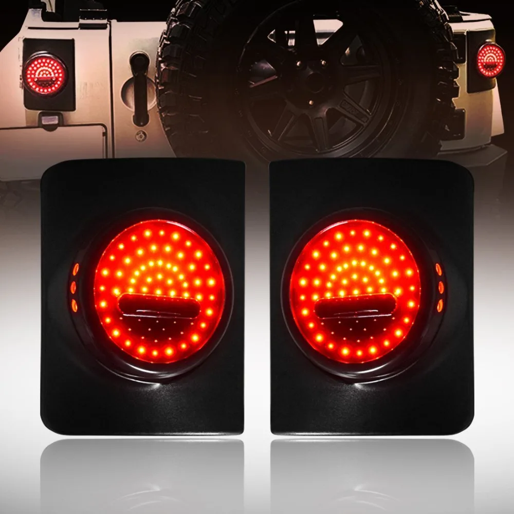 Круглые задние фонари для Jeep Wrangler JK 2 двери и 4 2007 2008 2009 2010 2011 2012 2013 2014 2015 2017-пара