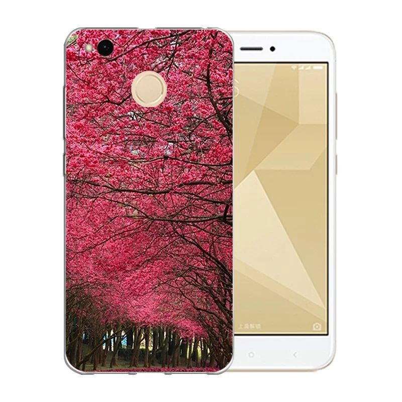 Soft TPU For Xiaomi Redmi 4X Case Blossom Pattern 5.0 inch 4 X Back Cover Silicon Coque Matte Full Proteector Shell |