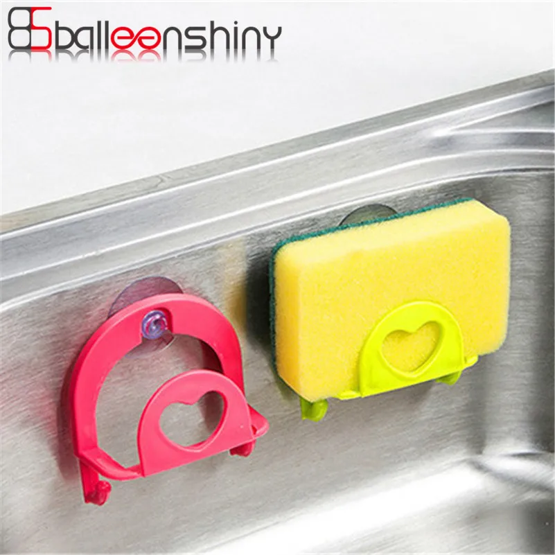 

BalleenShiny 1pc Sponge Soap Holder Wall Storage Rack Suction Cup Bathroom Tool Kitchen Sink Sponge Shelf Organizer Hanger