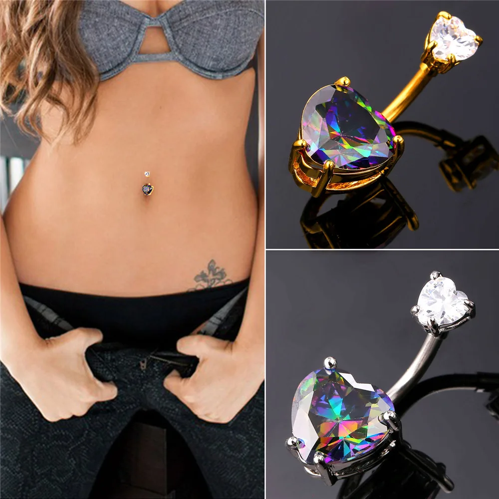 Сердце &quotматроска&quot и Сережка для пирсинга пупка пирсинг аксессуары модные