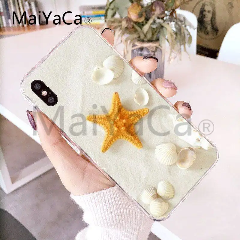 Чехол MaiYaCa для iphone 7 6 X ультра тонкий чехол телефона с морскими ракушками и