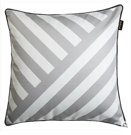 black white grey geometric cushion cover pillowcase simple striped waist pillow for backrest case | Дом и сад