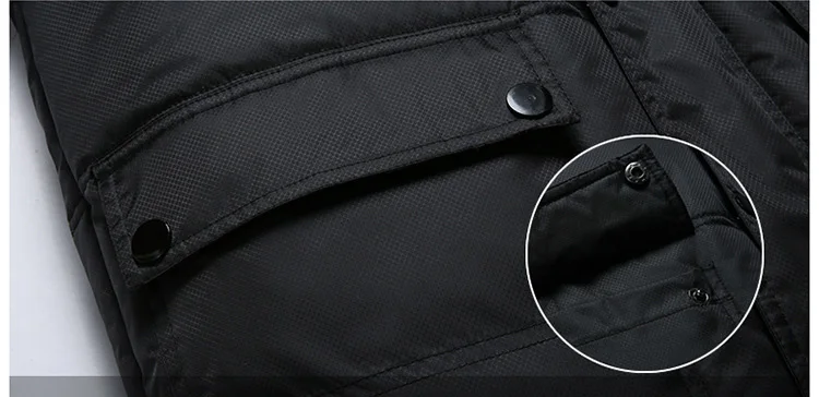 New Brand Clothing Men's Casual Parkas Long Style Loose Fit Hooded Jacker Parkas For Older Fleece Winter Jacket Men Padded