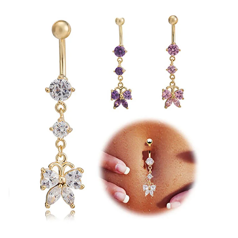 Шикарные украшения для пирсинга с бабочкой и кубическим цирконием женское