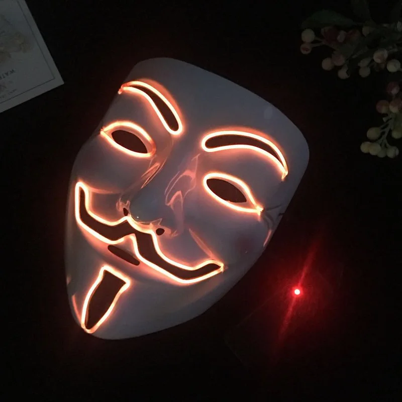 Светодиодные маски для вечеринок V Vendetta EL маска Anonymous Guy Fawkes необычный аксессуар