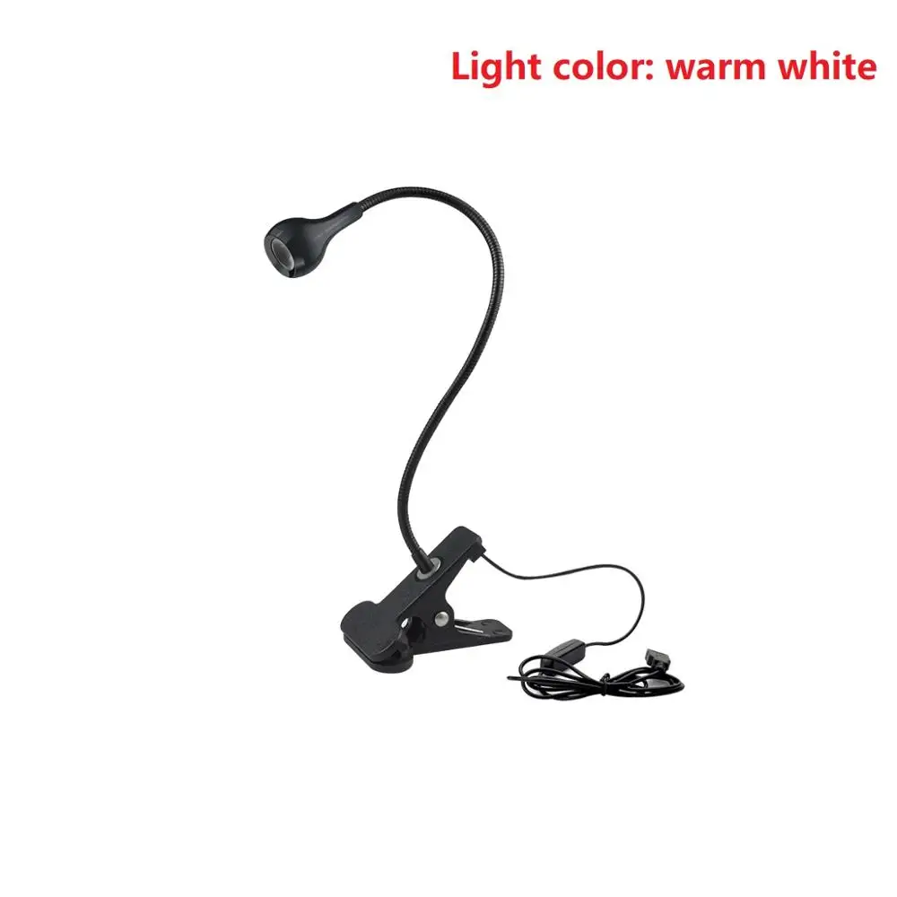 Black warm white 5 В USB Мощный светодиодный Настольный светильник, гибкая лампа для чтения книг, настольная лампа с зажимом для дома, спальни, освещения для учебы - Цвет корпуса: Black warm white