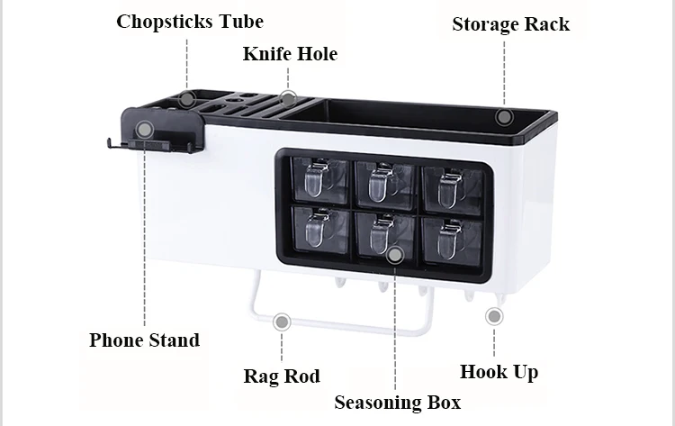 Cordial Shining Kitchen Storage Rack Multi-function Rack Household Combination Seasoning Rack Chopsticks Spoon Storage Rack