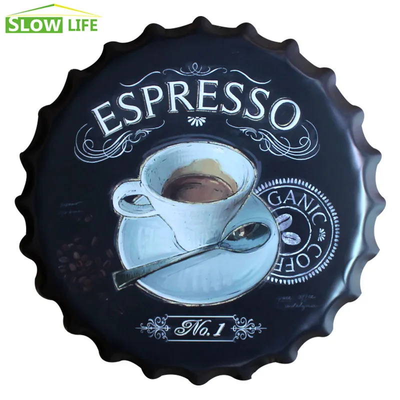 2017 новая крышка для бутылки эспрессо металлическая жестяная вывеска винтажный
