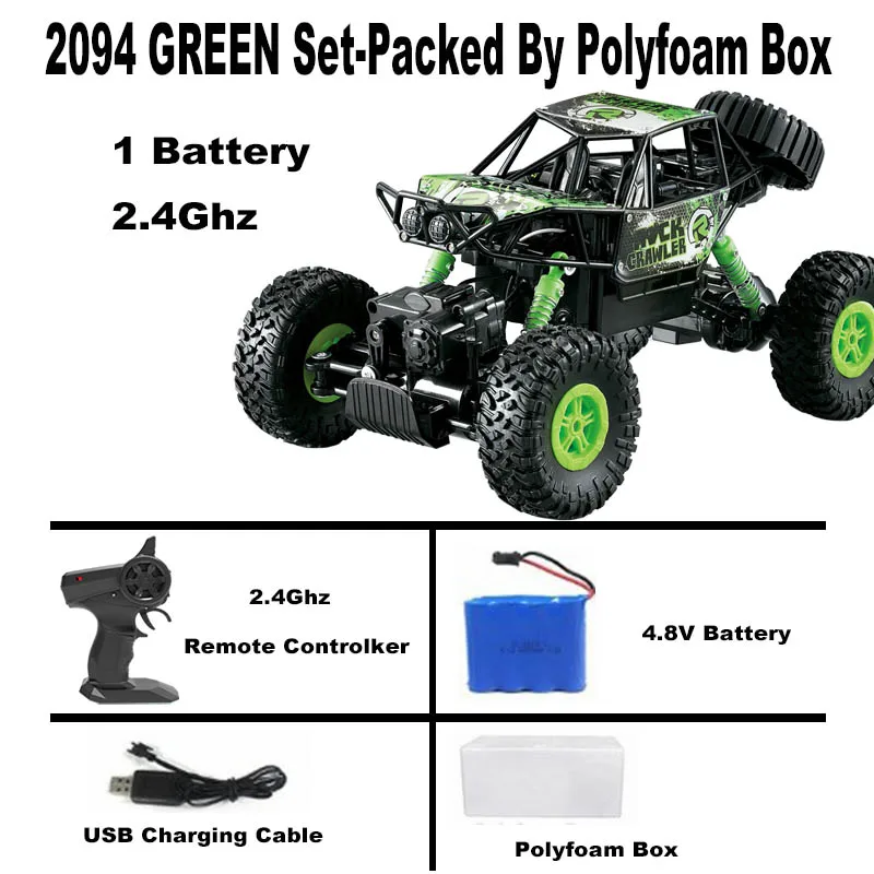2094 GREEN 1:16 привод дистанционного управления внедорожные машины-внедорожники 10 км/ч 2,4 г 4WD RC автомобиль высокоскоростной внедорожный электрический автомобиль игрушки для детей - Цвет: 2094 GREEN