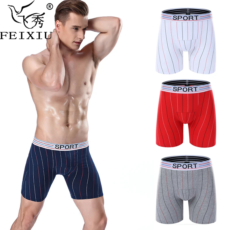 WTEMPO мужские хлопковые боксеры нижнее белье удлиненные до бедра антифрикционные