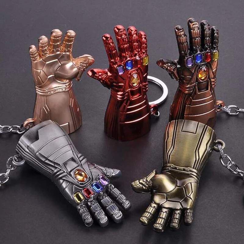 10 шт./лот Мстители 4 танос ручные перчатки брелок Marvel Comics Movie Car модные украшения вечерние подарки для мужчин