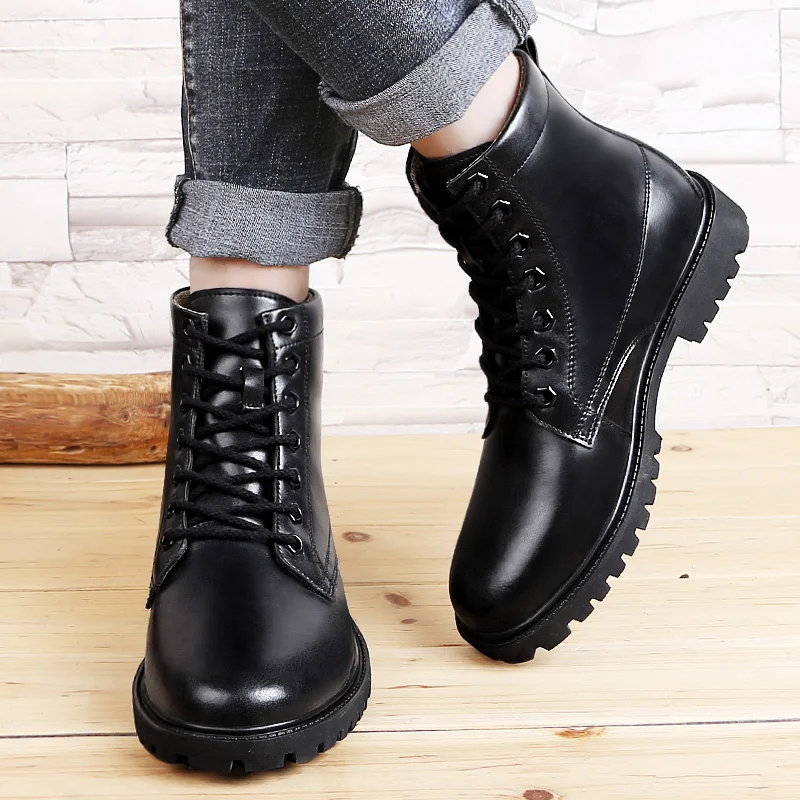 Ботинки мужские из натуральной кожи Рабочая обувь в стиле милитари классические