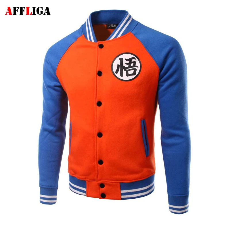 Новый японского аниме Dragon Ball Гоку Varsity Куртки 2017 весенние брендовые Повседневное