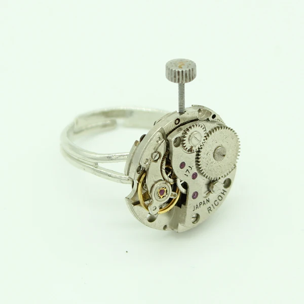 Викторианское кольцо в стиле стимпанк Кристальные Коктейльные японские часы