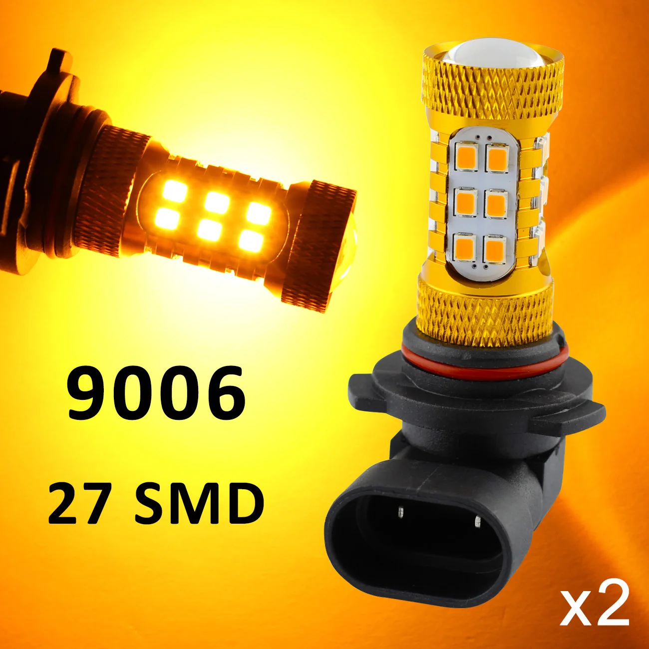 

Yellow Color LED 9006 9006HP 9006XS HB4 9012 Bulb Lens Projector Chip For Car Driving Fog Light Lamp Trim Accessories 2pcs