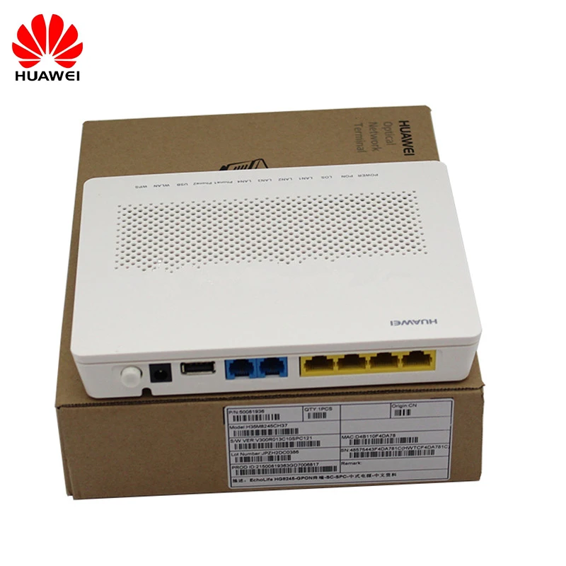 Huawei волокно FTTH Epon Onu HG8245A оптический маршрутизатор Ont оборудование для оптоволокна с 1ge+ 3fe+ wifi+ голос+ usb Английский Vershion