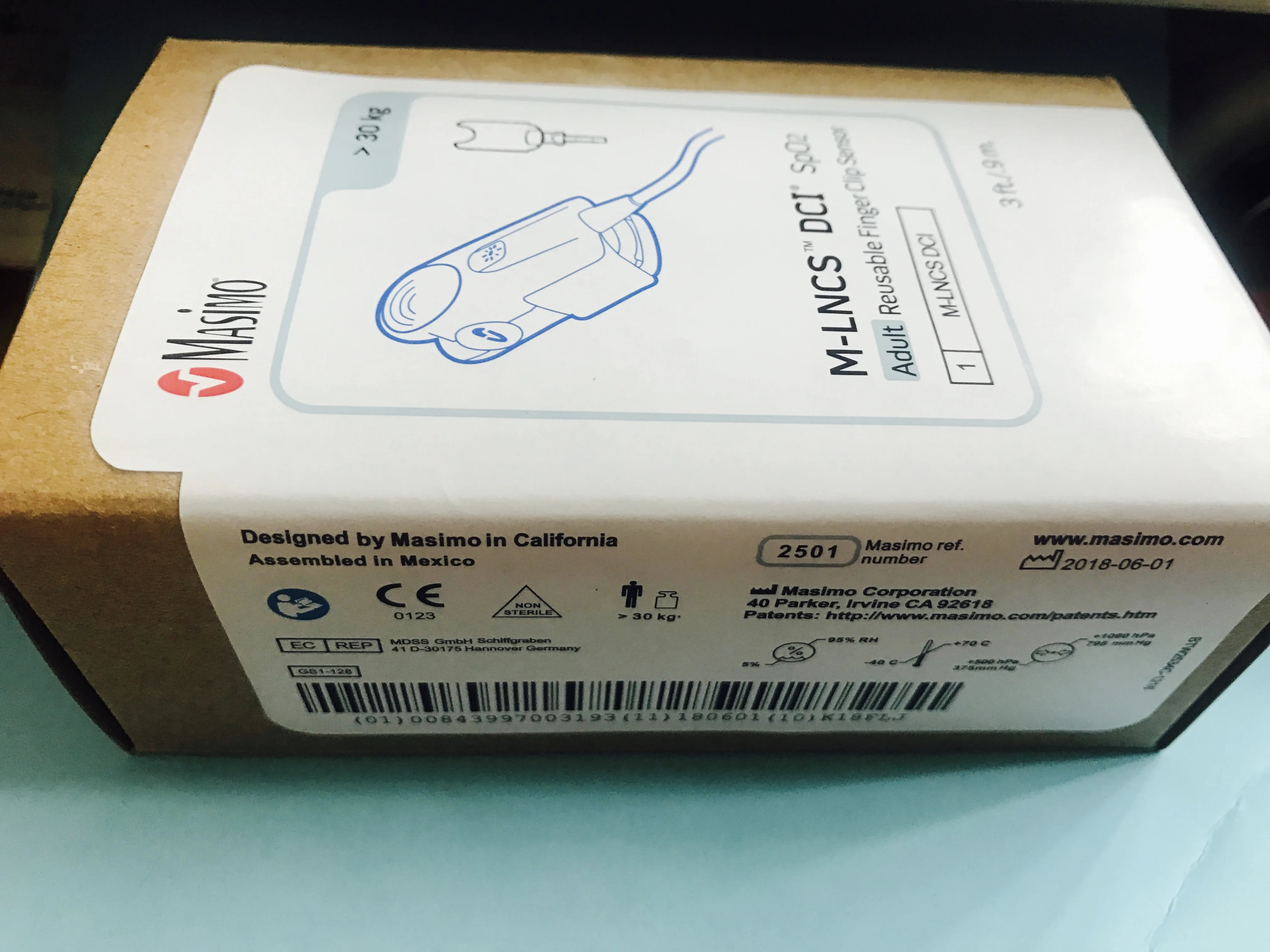 Masimo M LNCS DCI Spo2 взрослый многоразовый датчик зажима для пальцев REF 2501 (новый