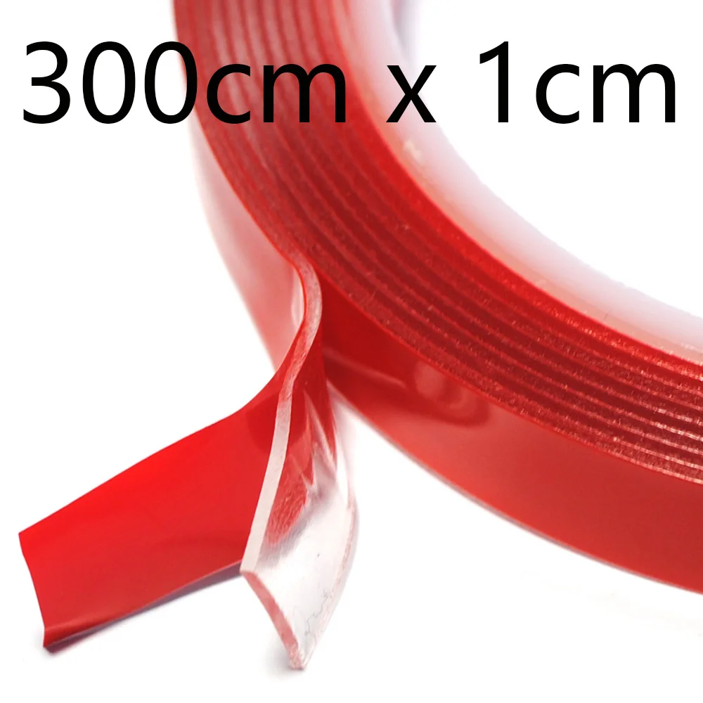 300cm x 1cm 1 см/0,6 см Ширина 3M Длина Наклейка На Автомобиль Двойная пена клейкой лентой клея Стикеры мульти-функциональный автомобиль Средства для укладки волос - Название цвета: 300cm x 1cm