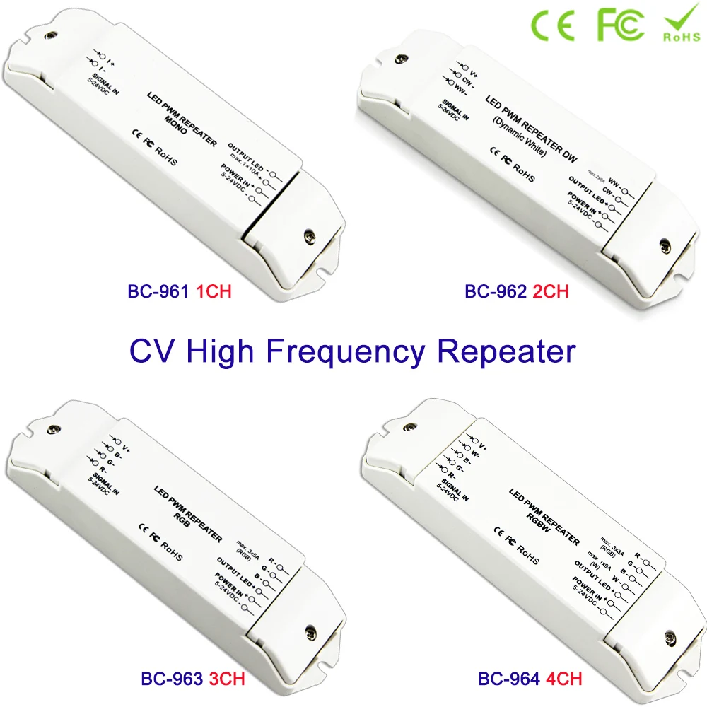 

New arrival Constant Voltage High Frequency Repeater 1CH 2CH 3CH 4CH RGB RGBW WW CW Controller DC5V-24V Output CV PWM signal