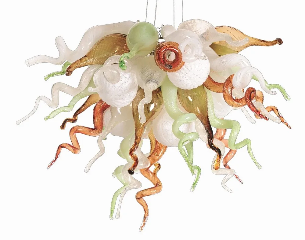 

Modern Elegant Home Decorations Edison Lamps Cheap High Qualtiy Multicolor Hand Blown Glass LED Chandelier Lighting