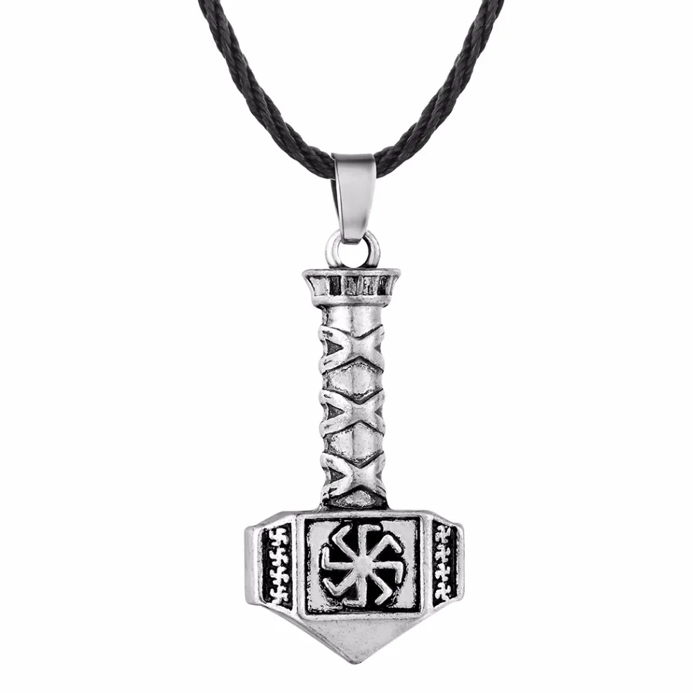 

Nostalgia Slavic Amulet Kolovrat Symbol Engraved On Hammer Necklaces Pendants Jewelry Making