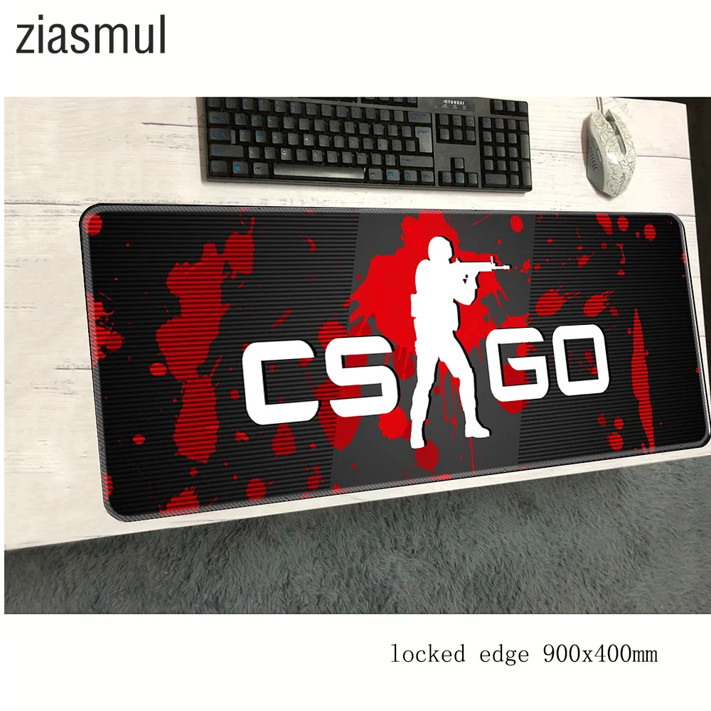 Cs go коврик для мыши с блокировкой края notbook компьютерный 90x40 см игровая padmouse gamer