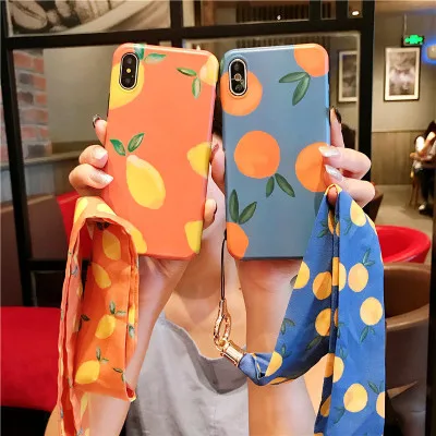 Мобильный телефон Ins wind fresh fruit orange корпус 7plus оранжевый полноразмерный мягкий