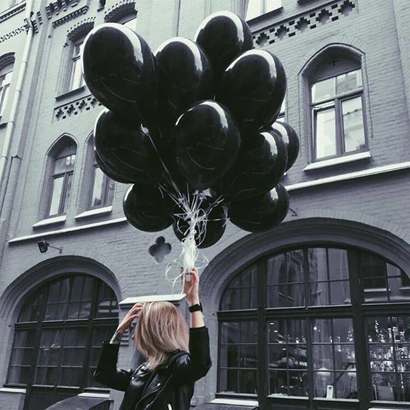 10 шт./лот 18 дюймов белого цвета с изображением чёрных звёзд воздушный шарик из