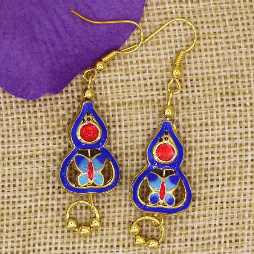 14*21 мм амулеты в форме тыквы золотого цвета из сканой эмали Висячие серьги для