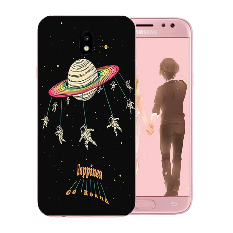 For Galaxy J7 2017 Phone Cases Soft TPU Space Moon Pattern Funda for EU J730 730 J730F/DS J730FM/DS SM-J730FM Matte Shell |