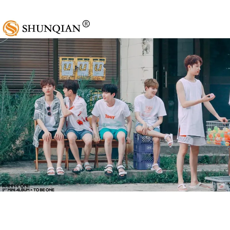 Высококачественный атласный постер в Корейском стиле с надписью Want ONE Модный